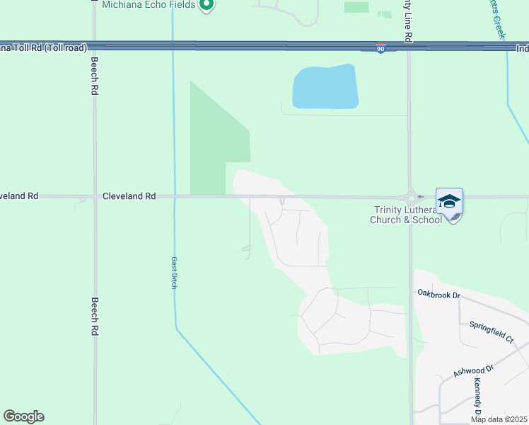 map of restaurants, bars, coffee shops, grocery stores, and more near 53001 West Cedar Lake Drive in Granger