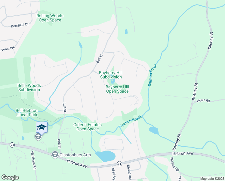 map of restaurants, bars, coffee shops, grocery stores, and more near 64 Shagbark Road in Glastonbury