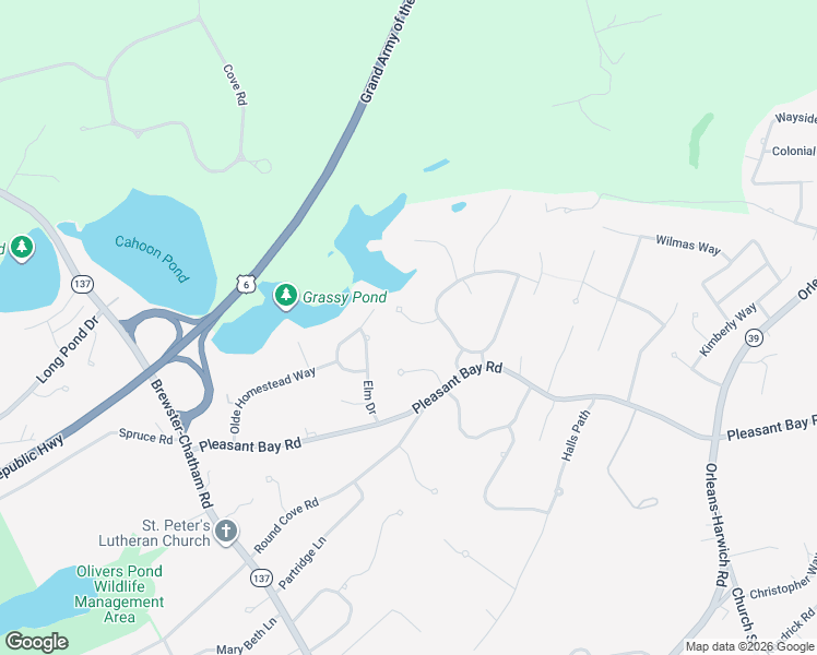 map of restaurants, bars, coffee shops, grocery stores, and more near 16 Martha Eaton Court in Harwich