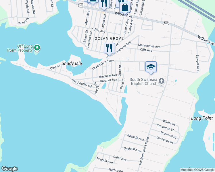 map of restaurants, bars, coffee shops, grocery stores, and more near 23 Weaver Street in Swansea