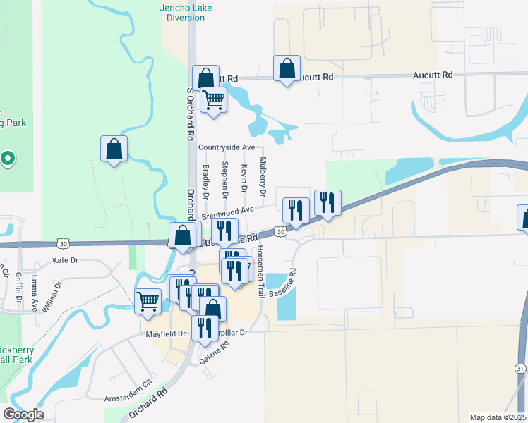 map of restaurants, bars, coffee shops, grocery stores, and more near 2230 Brentwood Avenue in Montgomery