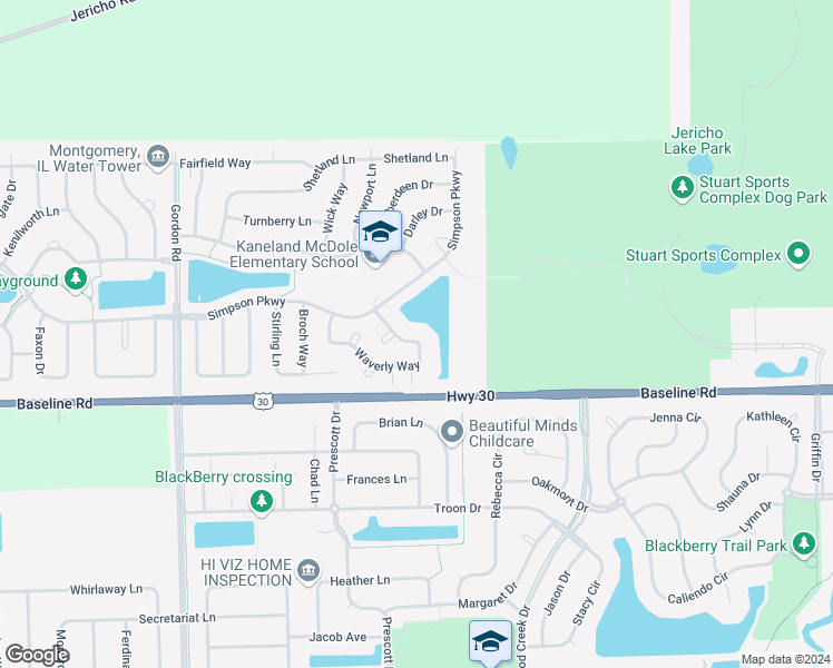 map of restaurants, bars, coffee shops, grocery stores, and more near 1836 Waverly Way in Montgomery