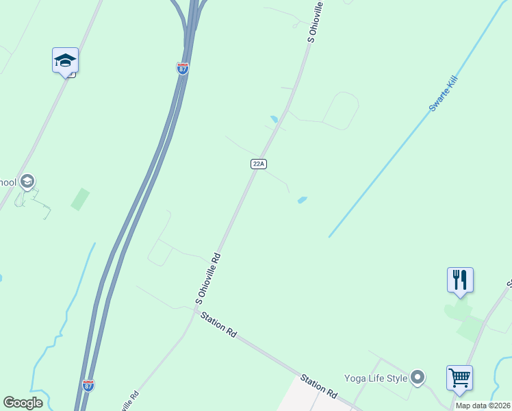 map of restaurants, bars, coffee shops, grocery stores, and more near 134 South Ohioville Road in New Paltz