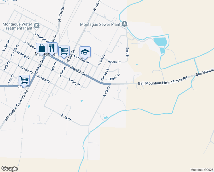 map of restaurants, bars, coffee shops, grocery stores, and more near 327-397 South 4th Street in Montague