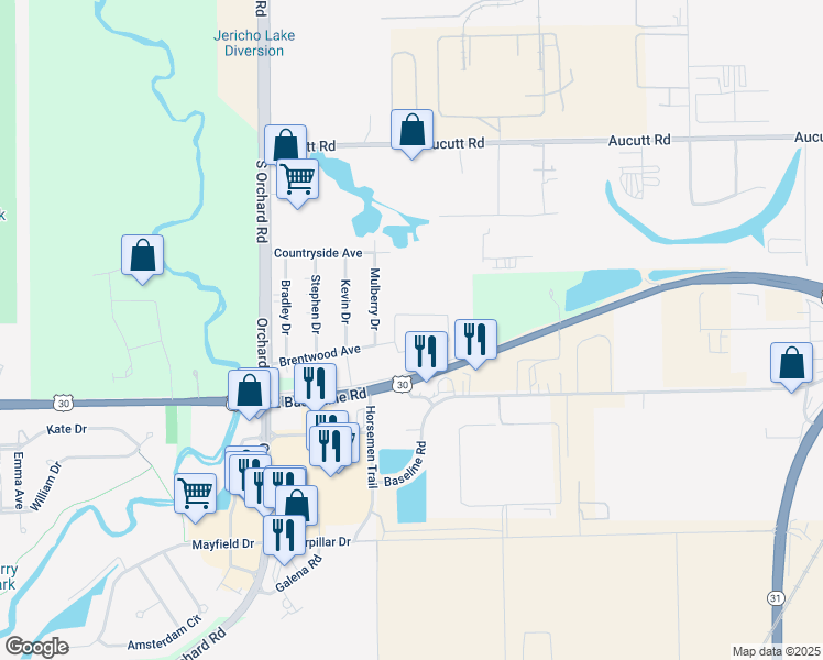 map of restaurants, bars, coffee shops, grocery stores, and more near 827 Victoria Drive in Montgomery