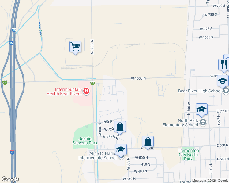 map of restaurants, bars, coffee shops, grocery stores, and more near 925 North 900 West in Tremonton