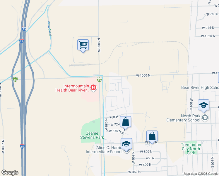 map of restaurants, bars, coffee shops, grocery stores, and more near 929 North 960 West in Tremonton