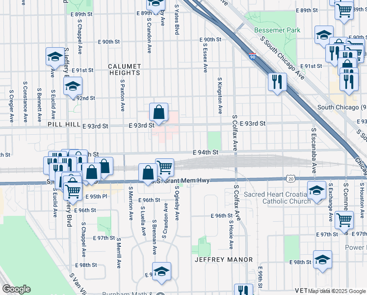map of restaurants, bars, coffee shops, grocery stores, and more near in Chicago