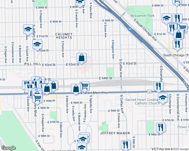map of restaurants, bars, coffee shops, grocery stores, and more near in Chicago