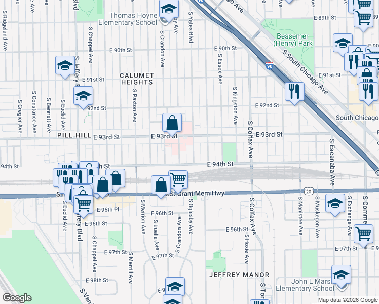 map of restaurants, bars, coffee shops, grocery stores, and more near in Chicago