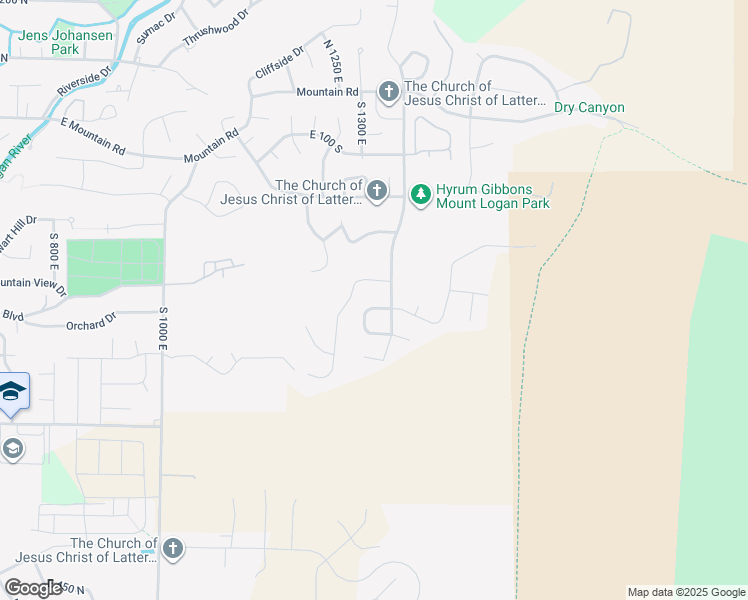 map of restaurants, bars, coffee shops, grocery stores, and more near 1383 Mount Logan Loop in Logan