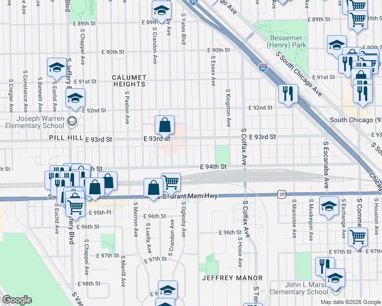 map of restaurants, bars, coffee shops, grocery stores, and more near in Chicago