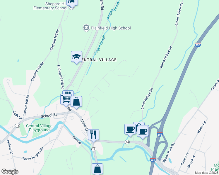 map of restaurants, bars, coffee shops, grocery stores, and more near 15 Sullivan Drive in Plainfield