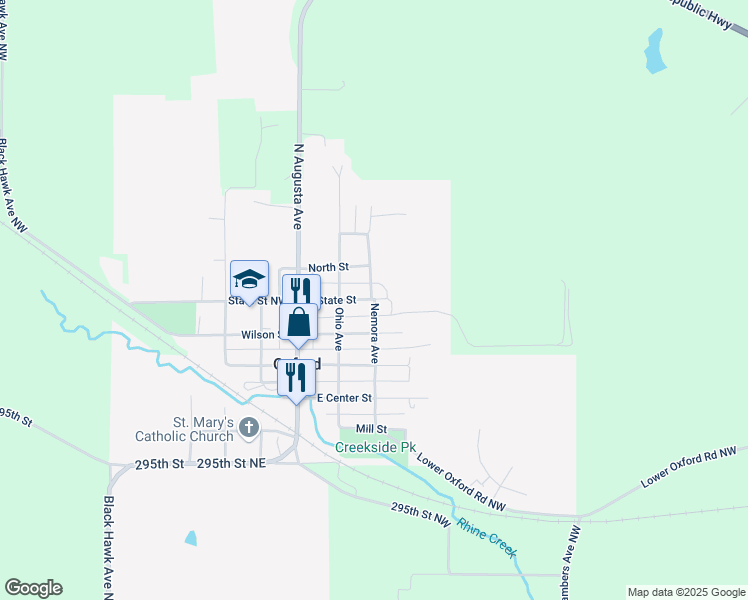 map of restaurants, bars, coffee shops, grocery stores, and more near 300 East State Street in Oxford