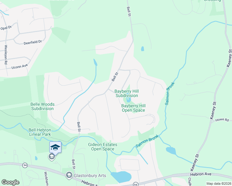 map of restaurants, bars, coffee shops, grocery stores, and more near 39 Somerset Rd in Glastonbury