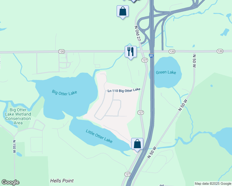 map of restaurants, bars, coffee shops, grocery stores, and more near 15 Ln 110A Big Otter Lake in Fremont