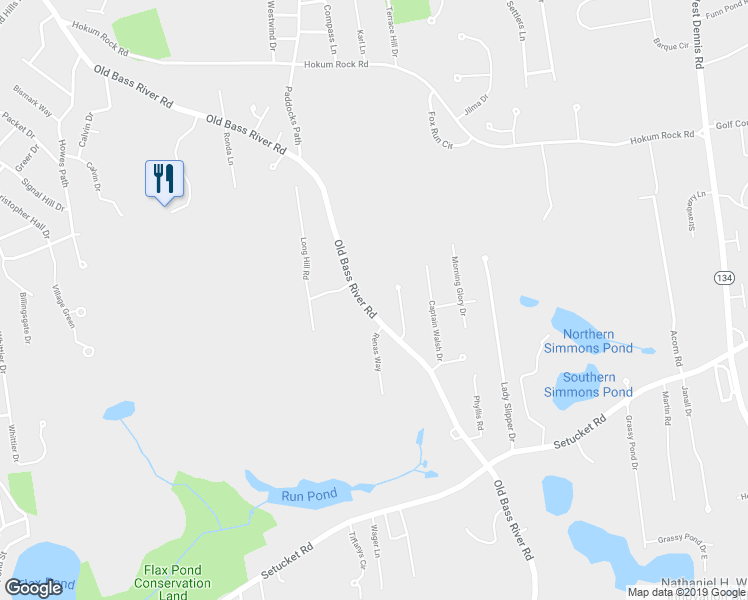 map of restaurants, bars, coffee shops, grocery stores, and more near 660 Old Bass River Road in Dennis
