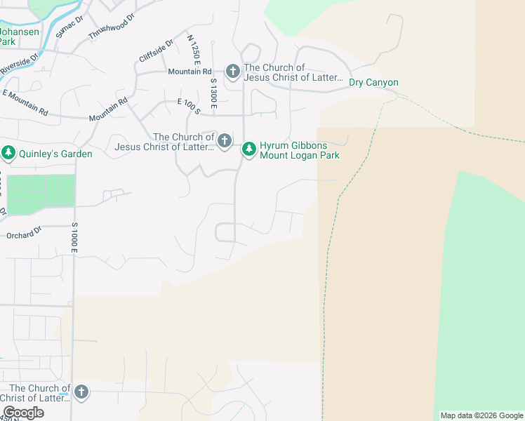 map of restaurants, bars, coffee shops, grocery stores, and more near 1507 Mount Logan Drive in Logan