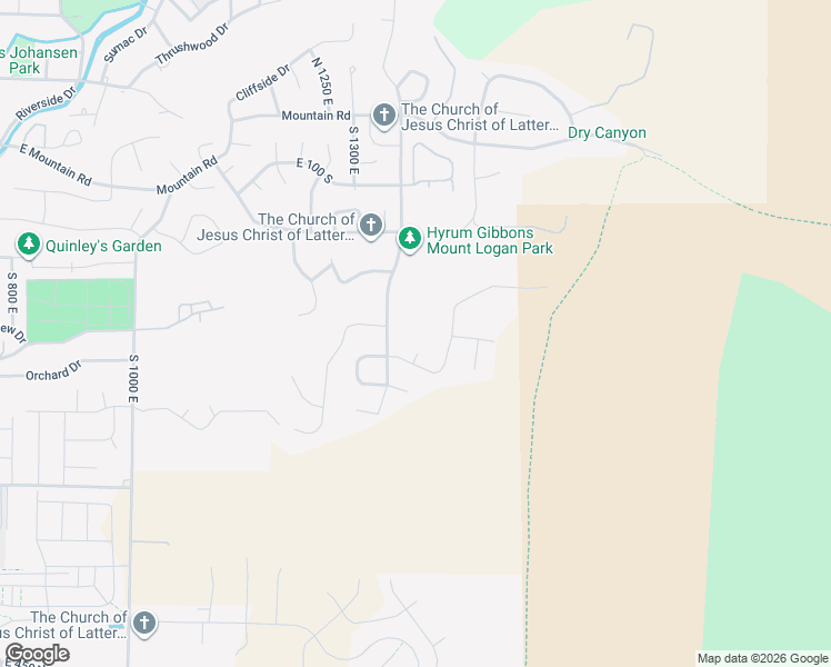 map of restaurants, bars, coffee shops, grocery stores, and more near 1405 Mount Logan Drive in Logan