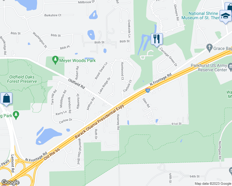 map of restaurants, bars, coffee shops, grocery stores, and more near 8825 Gleneagles Lane in Darien