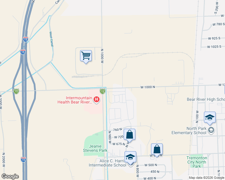 map of restaurants, bars, coffee shops, grocery stores, and more near 935 North 1000 West in Tremonton