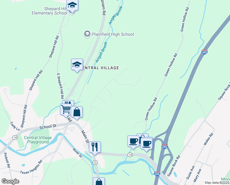 map of restaurants, bars, coffee shops, grocery stores, and more near 15 Sullivan Drive in Plainfield