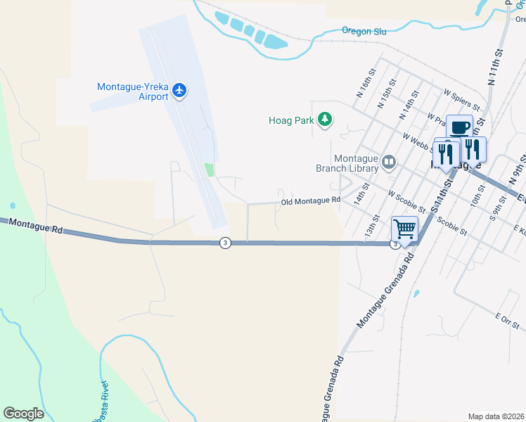map of restaurants, bars, coffee shops, grocery stores, and more near 851 Old Montague Road in Montague