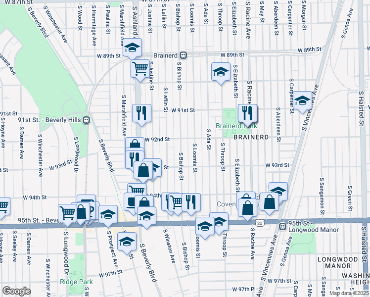map of restaurants, bars, coffee shops, grocery stores, and more near in Chicago