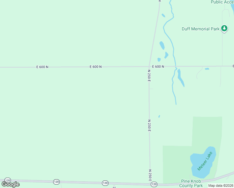 map of restaurants, bars, coffee shops, grocery stores, and more near 5680 North 250 East in Howe