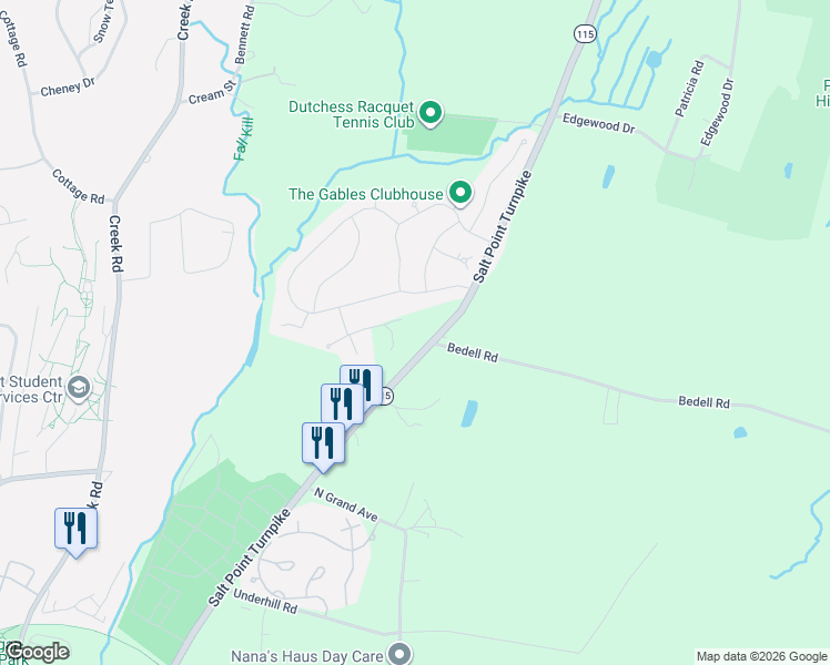 map of restaurants, bars, coffee shops, grocery stores, and more near 19 Vero Drive in Poughkeepsie