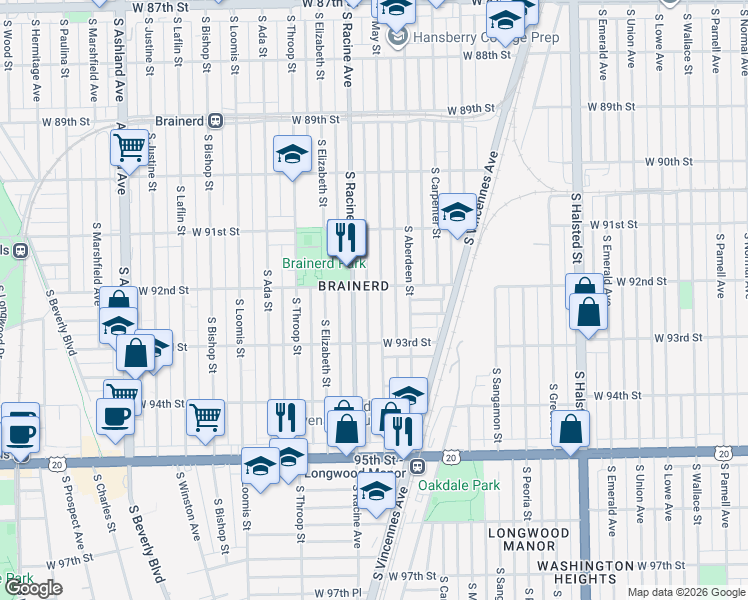 map of restaurants, bars, coffee shops, grocery stores, and more near in Chicago