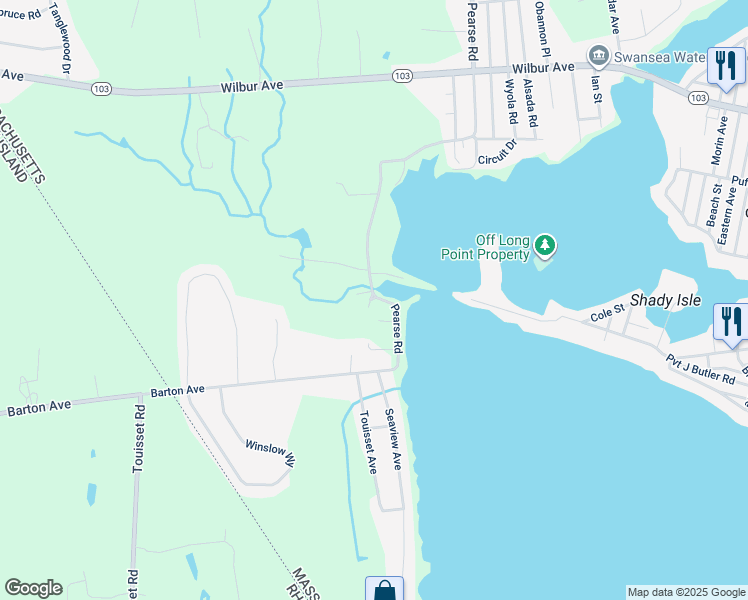 map of restaurants, bars, coffee shops, grocery stores, and more near 745 Pearse Road in Swansea