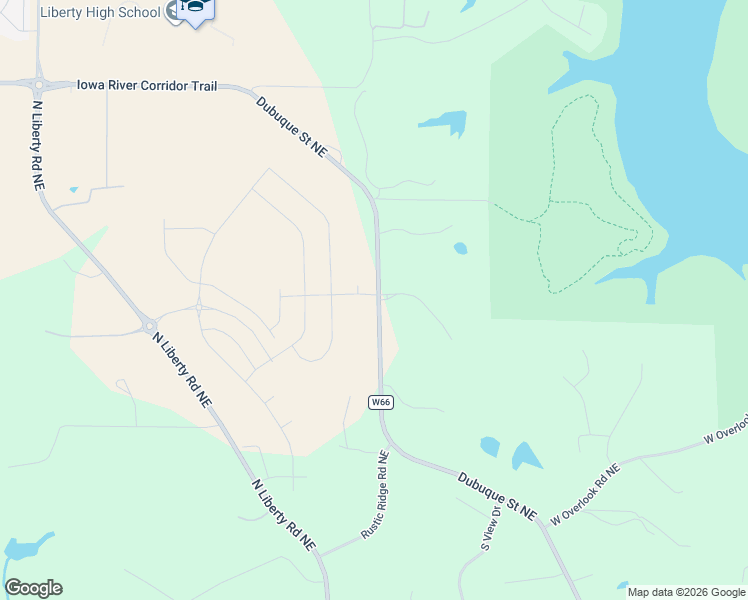 map of restaurants, bars, coffee shops, grocery stores, and more near 3805 Stoney Pointe Lane Northeast in North Liberty