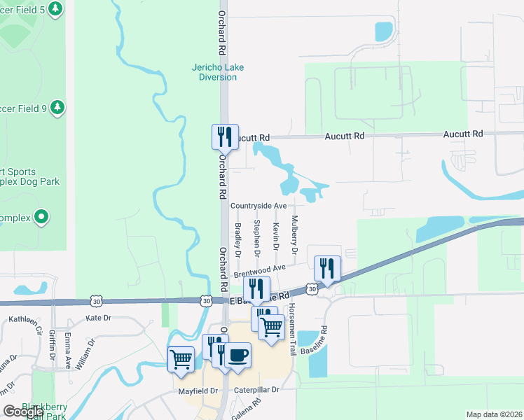 map of restaurants, bars, coffee shops, grocery stores, and more near 2247 Countryside Avenue in Montgomery
