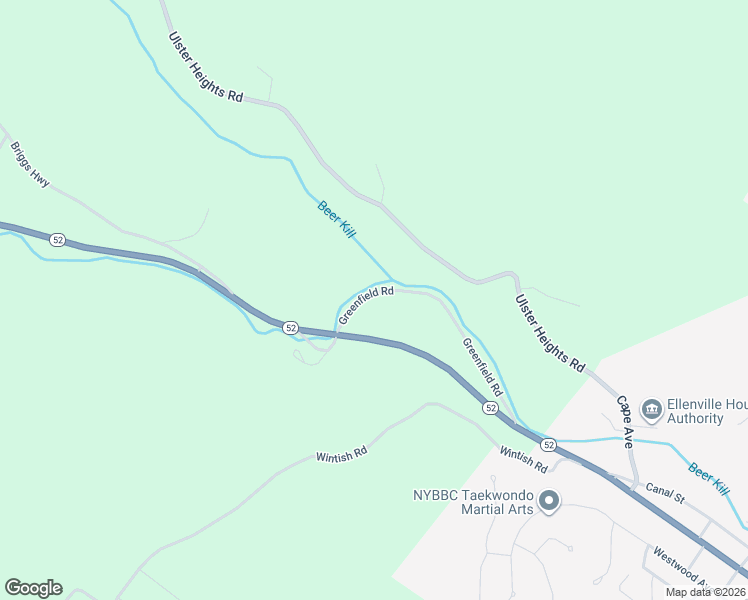 map of restaurants, bars, coffee shops, grocery stores, and more near 74 Greenfield Road in Ellenville