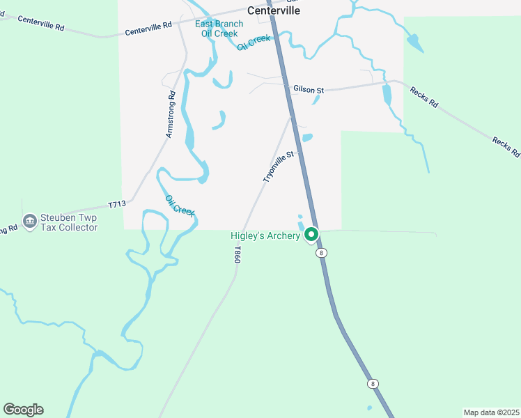 map of restaurants, bars, coffee shops, grocery stores, and more near 17942-18026 Tryonville Street in Centerville