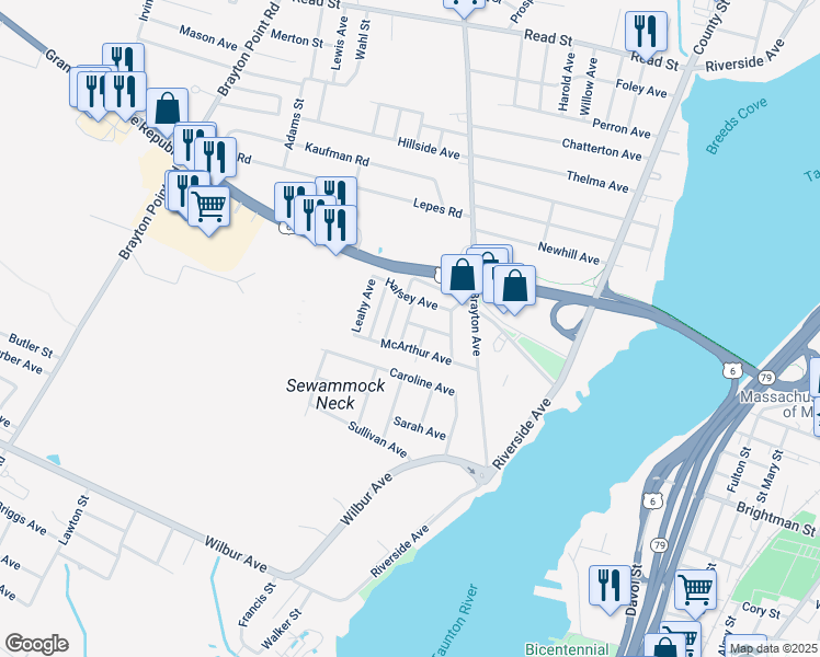 map of restaurants, bars, coffee shops, grocery stores, and more near 63 Patton Avenue in Somerset