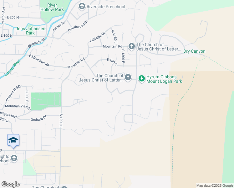 map of restaurants, bars, coffee shops, grocery stores, and more near 1274 Orchard Heights Drive in Logan