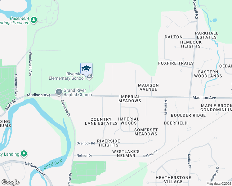map of restaurants, bars, coffee shops, grocery stores, and more near 951 Madison Avenue in Painesville