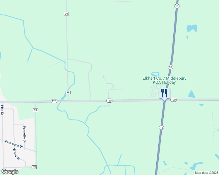 map of restaurants, bars, coffee shops, grocery stores, and more near 11685 Oakhills Drive in Middlebury