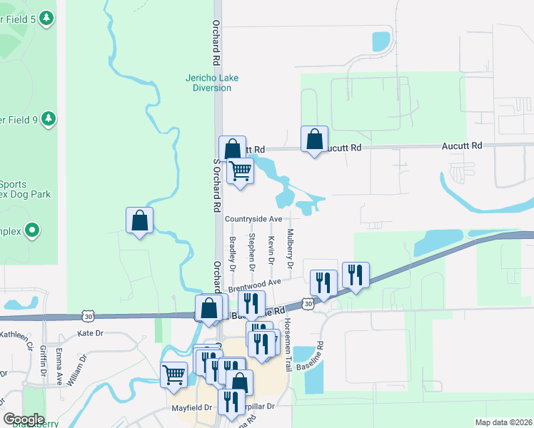 map of restaurants, bars, coffee shops, grocery stores, and more near 2247 Countryside Avenue in Montgomery