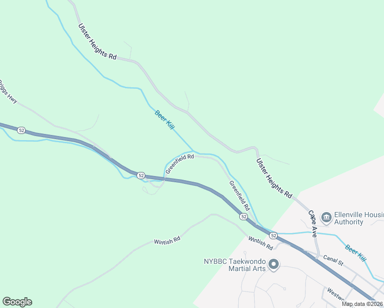 map of restaurants, bars, coffee shops, grocery stores, and more near 74 Greenfield Road in Ellenville