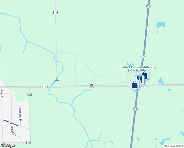 map of restaurants, bars, coffee shops, grocery stores, and more near 11685 Oakhills Drive in Middlebury