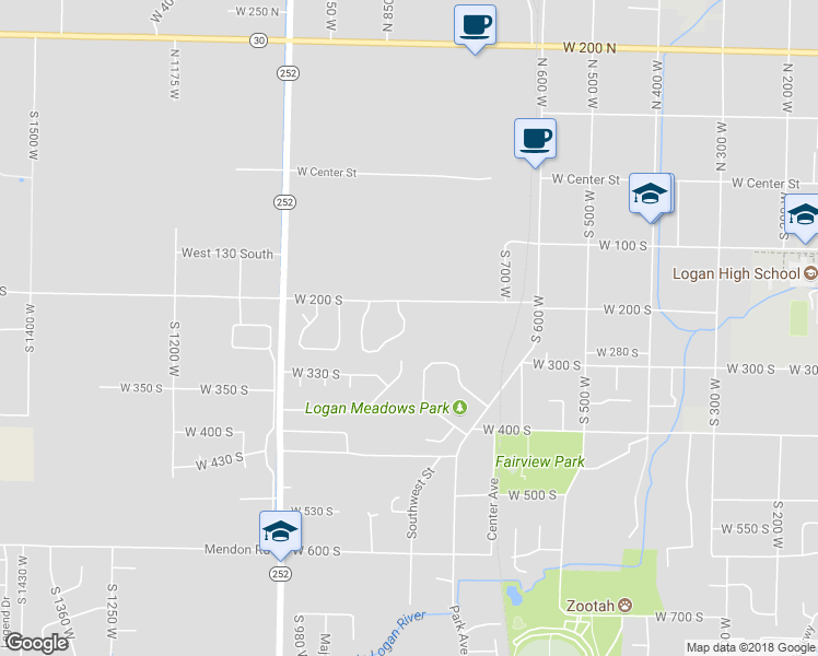 map of restaurants, bars, coffee shops, grocery stores, and more near 212 Rosewood Circle in Logan