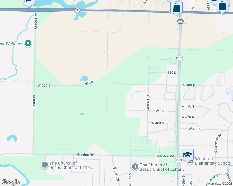 map of restaurants, bars, coffee shops, grocery stores, and more near 1400 West 200 South in Logan