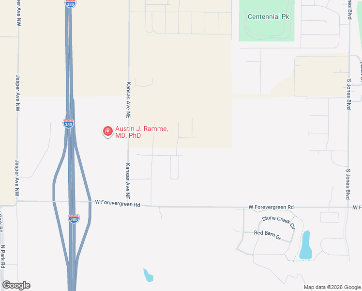 map of restaurants, bars, coffee shops, grocery stores, and more near Unnamed Road in North Liberty