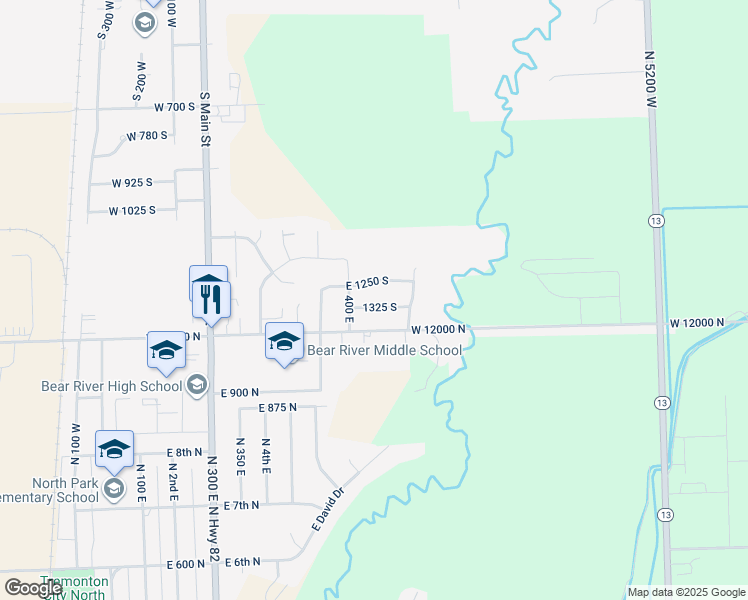 map of restaurants, bars, coffee shops, grocery stores, and more near 477 East 1325 South in Garland