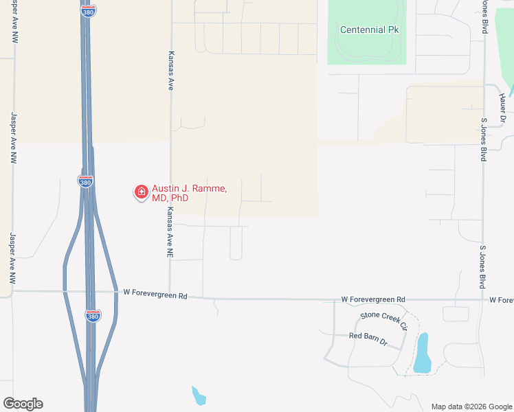 map of restaurants, bars, coffee shops, grocery stores, and more near Unnamed Road in North Liberty