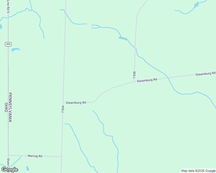 map of restaurants, bars, coffee shops, grocery stores, and more near 1300 Steamburg Road in Linesville