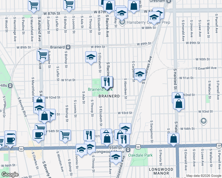 map of restaurants, bars, coffee shops, grocery stores, and more near in Chicago